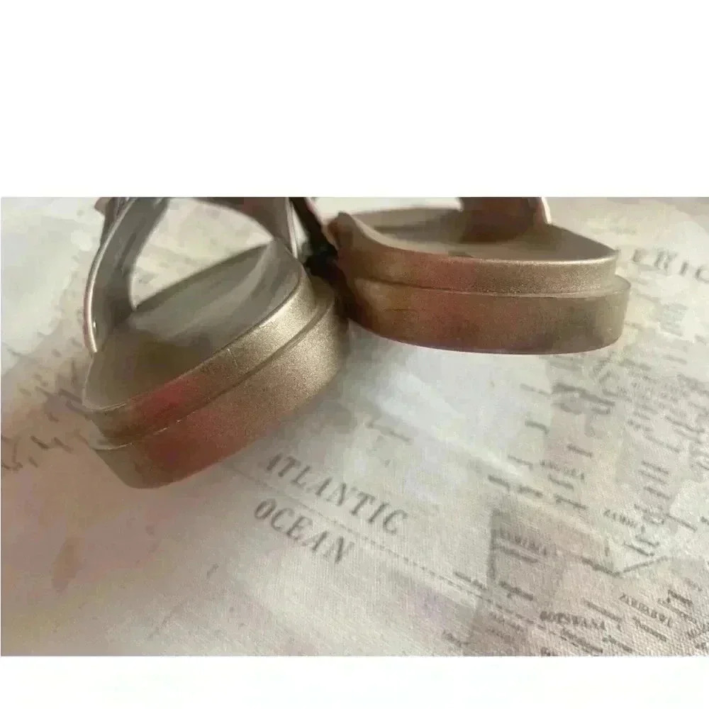 Mini Melissa Wide Kid Gold Black Leopard Slide 4 - Picture 6 of 7